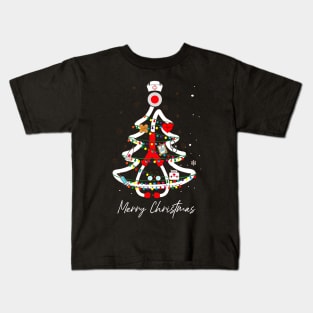 Nurse Christmas Tree Merry Christmas Kids T-Shirt